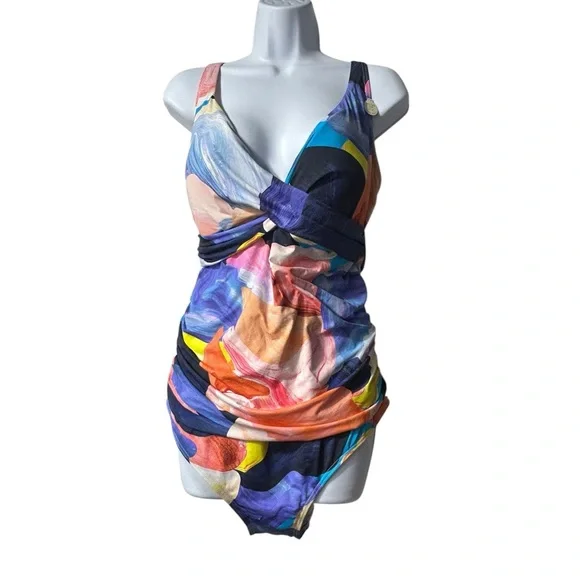 ARTESANDS plus size 16 one piece swimsuit fits D-G cup NWT - Picture 4 of 15